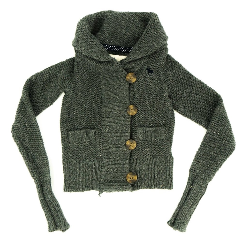Abercrombie Cardigan Sweater Women's Small Gray